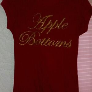 Apple Bottoms Red Tee with Gold Accents